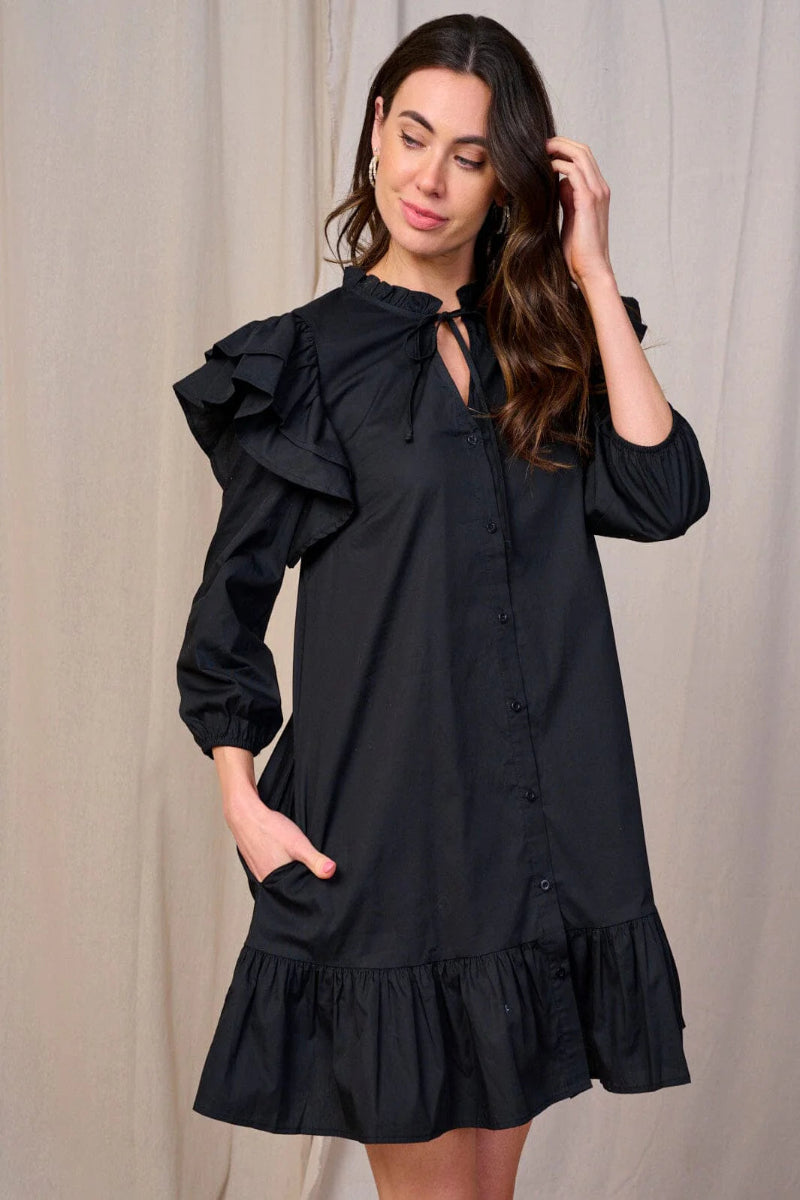 Ready For My Flight Mini Dress - Black