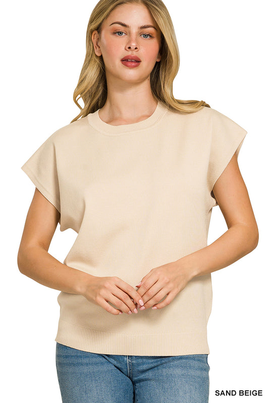 Signature Round Neck Sweater - Beige