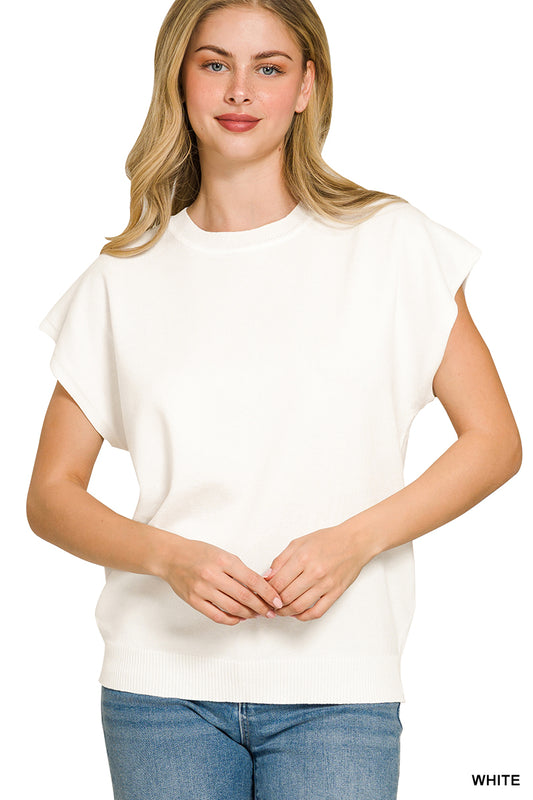 Signature Round Neck Sweater - White