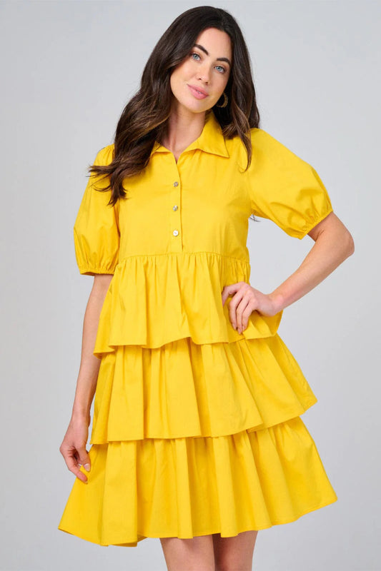 Sunshine Is Here Ruffled Mini Dress - Yellow