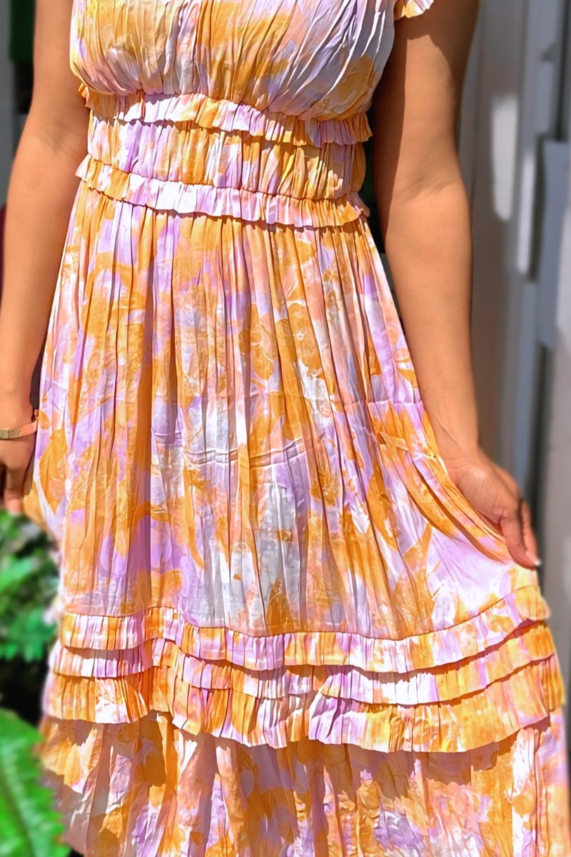 The Graceful Shift Dress - Orange Lavender