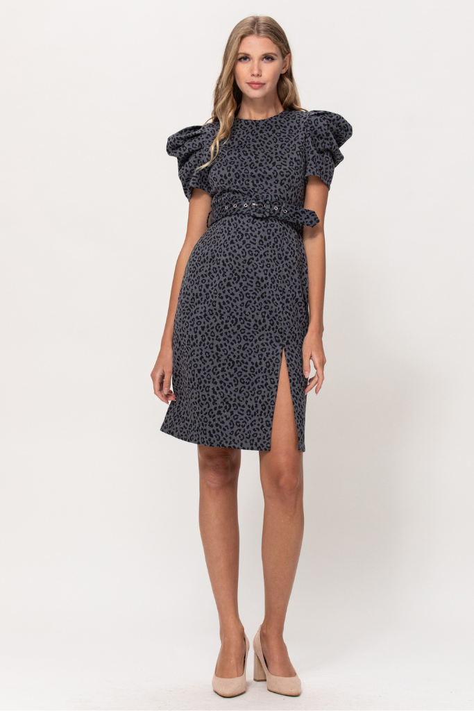 Sounds Like Fun Printed Midi Dress - Charcoal