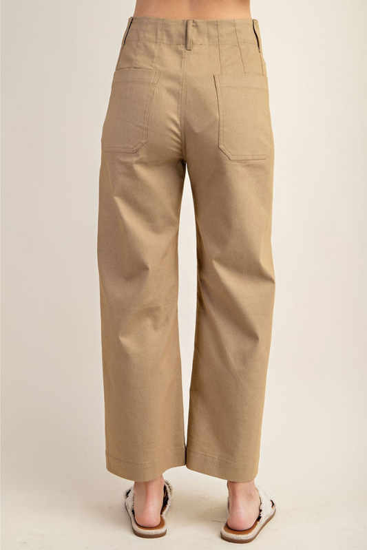 Make Your Mark Cropped Pants - Khaki