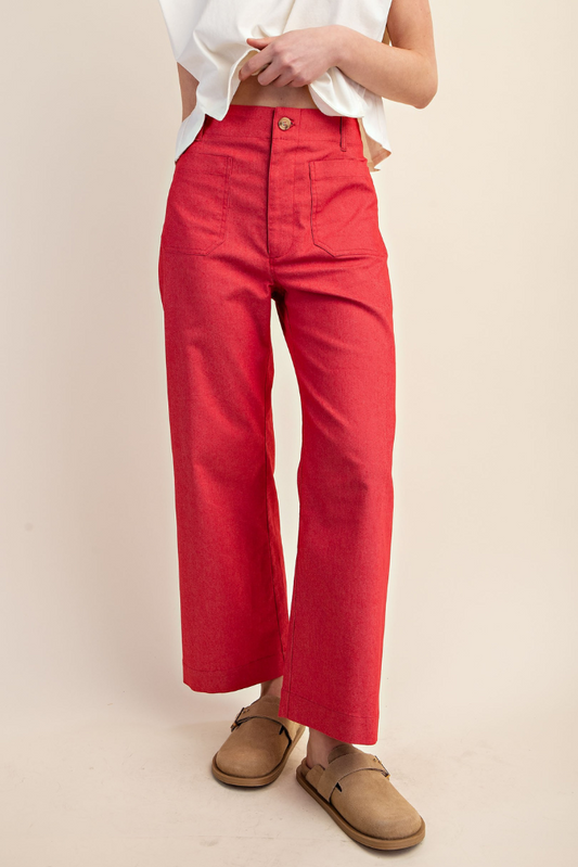 Make Your Mark Cropped Pants - Red