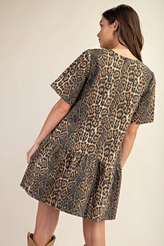 Workday Wonder Denim Dress - Leopard