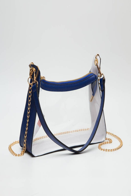 Game Day Stadium Clear Satchel Bag : Royal blue