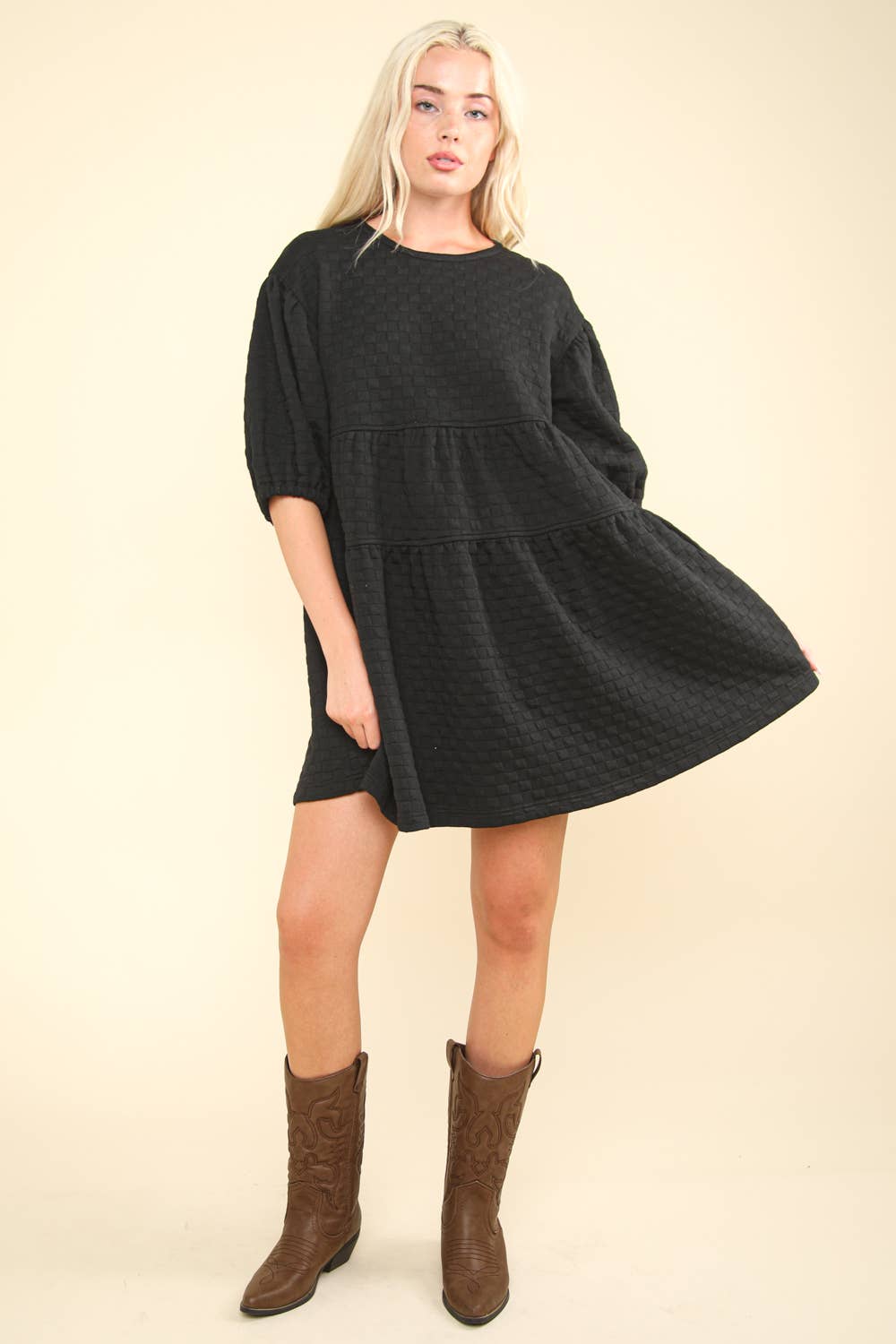 Stop Being So Babydoll Mini Dress -  BLACK