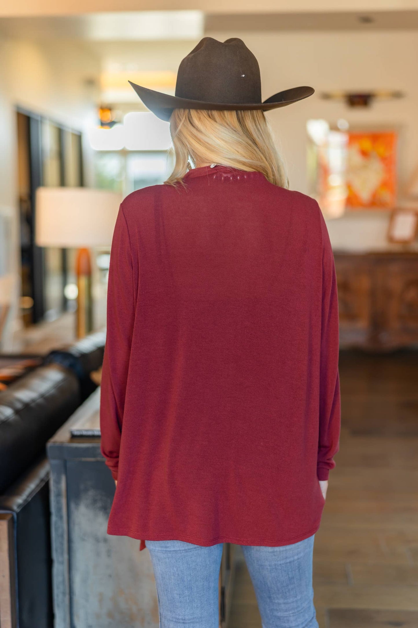Charlie Lightweight Cardigan - Wine