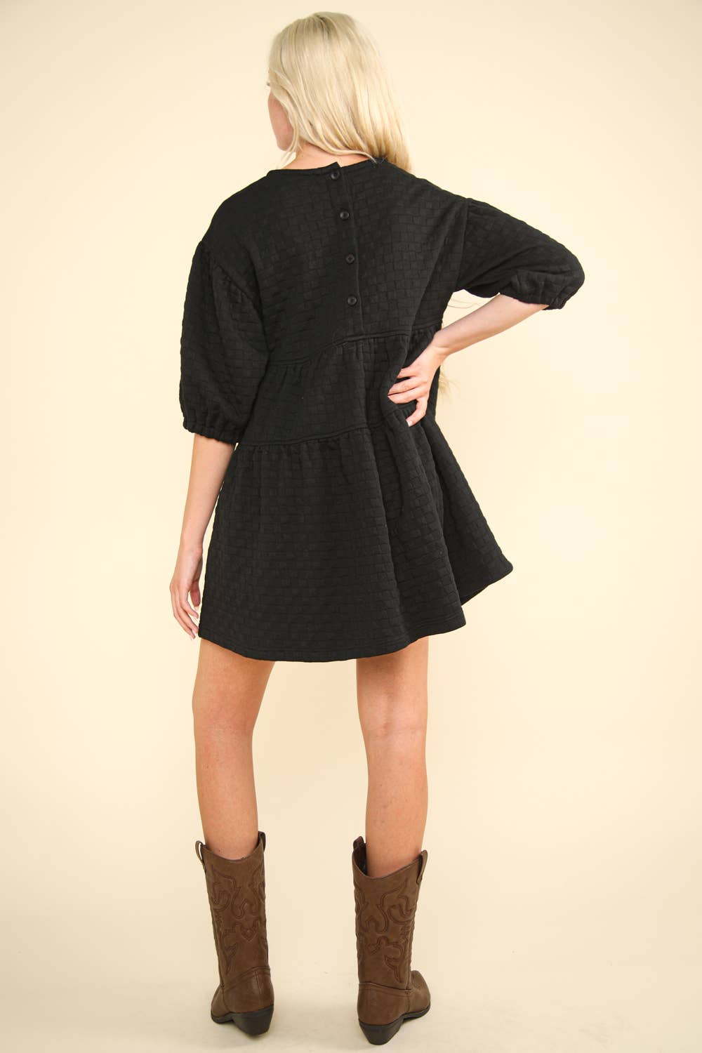 Stop Being So Babydoll Mini Dress -  BLACK