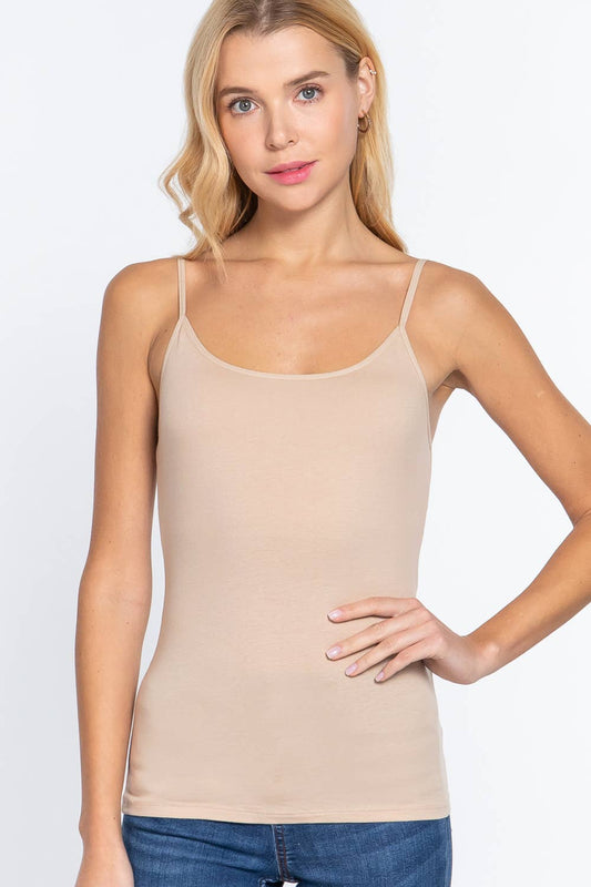 Back In My Heart Cami with Shelf Bra - Taupe