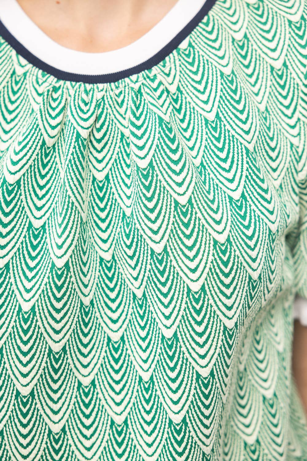 Understated Elegance Ruffle Knit Top: Green
