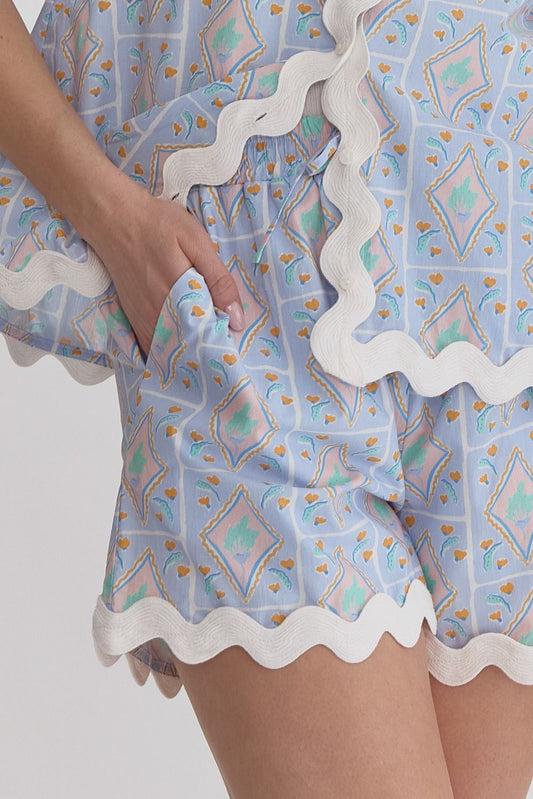 Coastal Charm Rick Rack Shorts